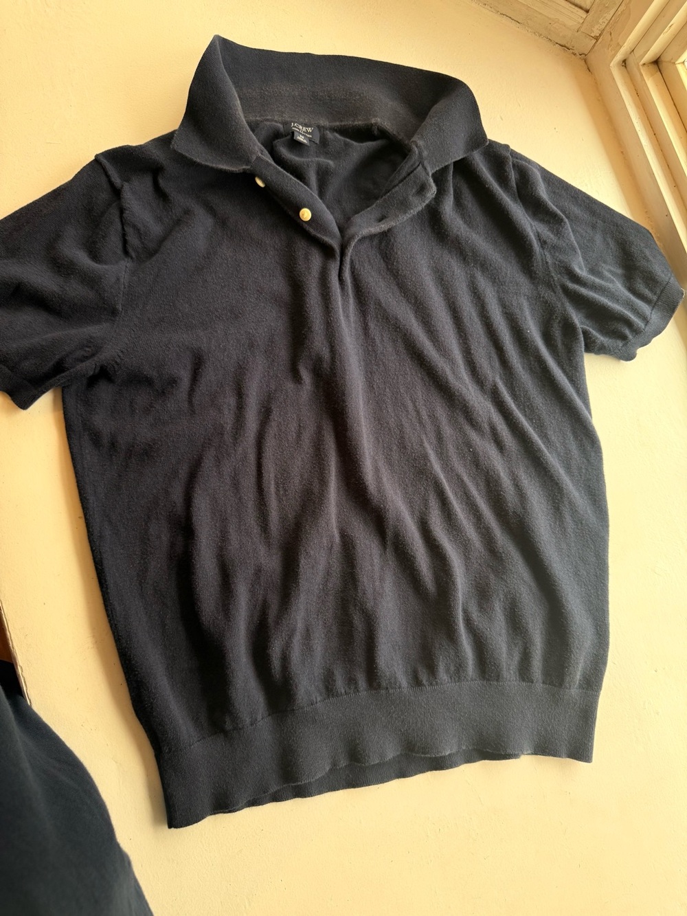 Short-Sleeve J-Crew Polo Top in Navy